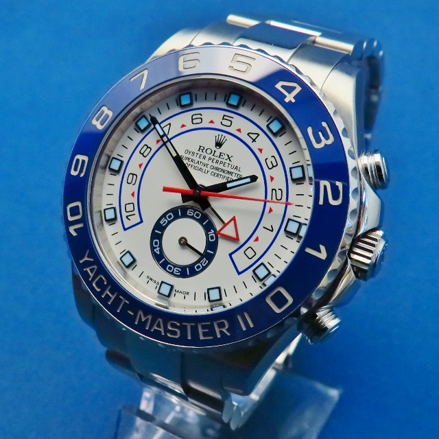 Rolex-Yacht-Master-II-White-Dials-Blue-Hands-Replica