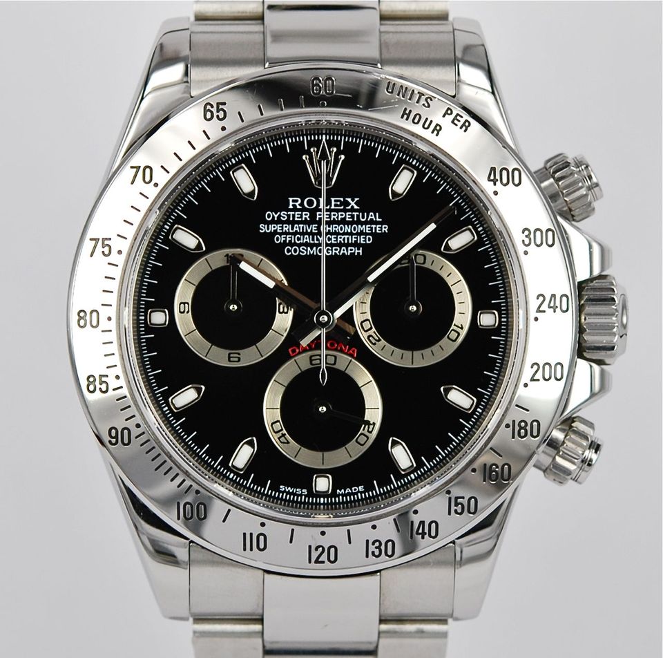 With the advanced technology, outstanding tradition and sporty style, this black dial replica Rolex Daytona watch has become one of the classic.